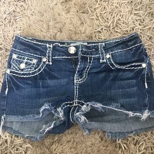 La idol rhinestone cut off jean shorts